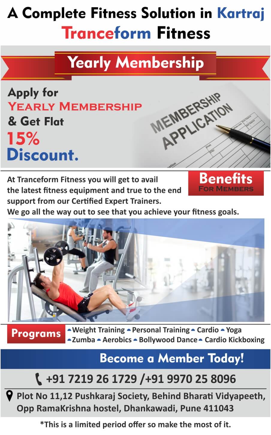 Yearly Membership At Tranceform Fitness A GYM IN PUNE - Dhankawadi Near Katraj